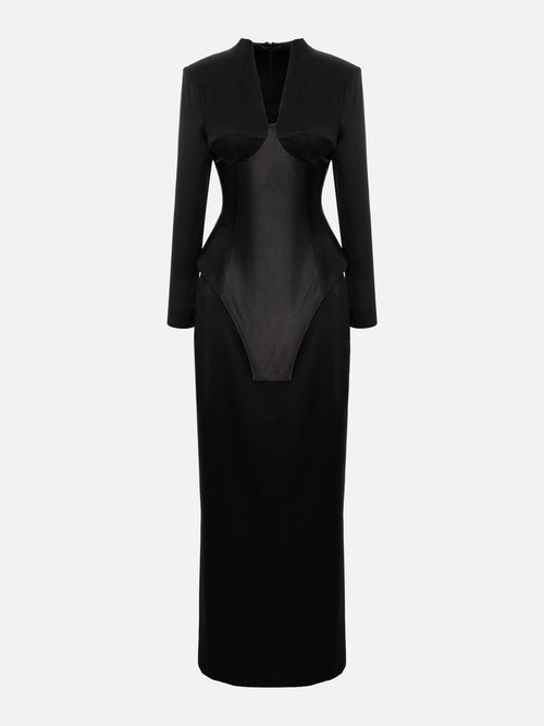BLACK PORCELAIN SCAR DRESS
